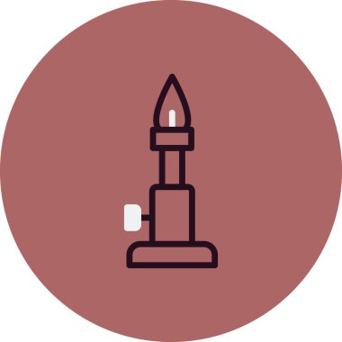 Bunsen Burner simgesi, vektör illüstrasyonu