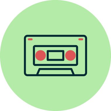 Kaset. Web simgesi basit illüstrasyon