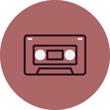 Kaset. Web simgesi basit illüstrasyon