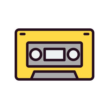 Kaset. Web simgesi basit illüstrasyon