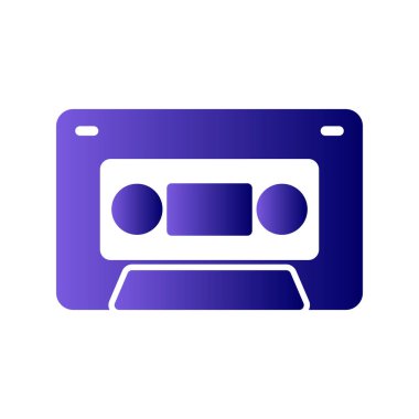 Kaset. Web simgesi basit illüstrasyon