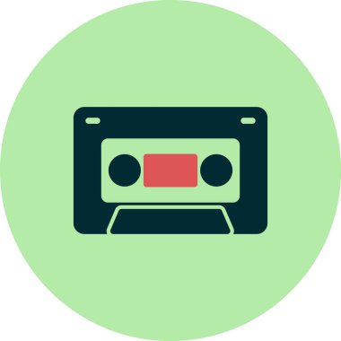 Kaset. Web simgesi basit illüstrasyon