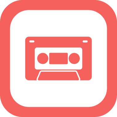 Kaset. Web simgesi basit illüstrasyon