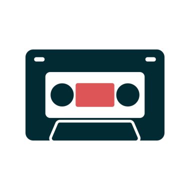 Kaset. Web simgesi basit illüstrasyon