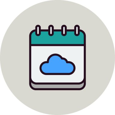 bulut basit simgesi, vektör çizim