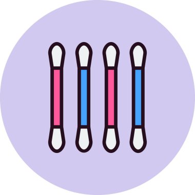 Cotton Buds basit simgesi, vektör illüstrasyonu