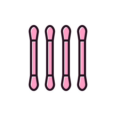 Cotton Buds basit simgesi, vektör illüstrasyonu