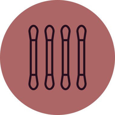 Cotton Buds basit simgesi, vektör illüstrasyonu