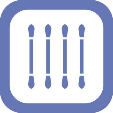 Cotton Buds basit simgesi, vektör illüstrasyonu