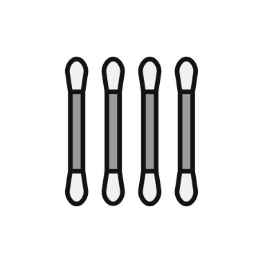 Cotton Buds basit simgesi, vektör illüstrasyonu