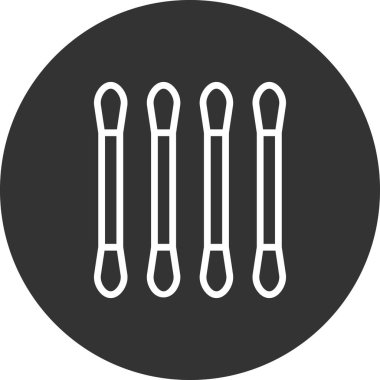 Cotton Buds basit simgesi, vektör illüstrasyonu