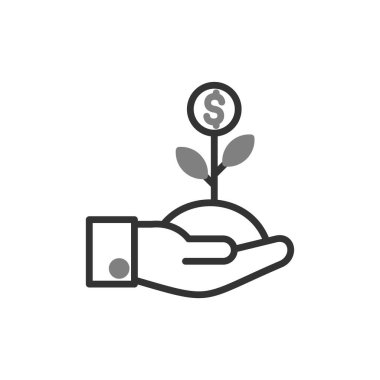 para büyüme kavramı basit simge, vektör illüstrasyonu