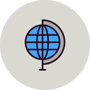 Küre. Web simgesi basit illüstrasyon