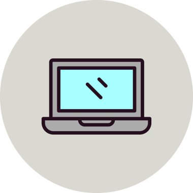 dizüstü bilgisayar simgesi, basit vektör illüstrasyon tasarımı