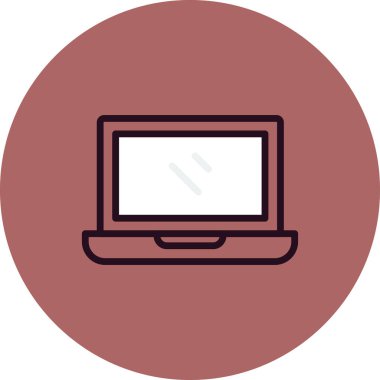 dizüstü bilgisayar simgesi, basit vektör illüstrasyon tasarımı