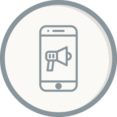 Cep telefonu simgesi, düz vektör çizimi