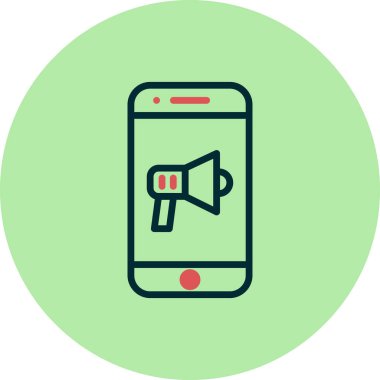 Cep telefonu simgesi, düz vektör çizimi