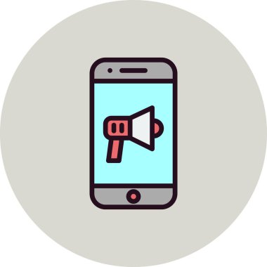 Cep telefonu simgesi, düz vektör çizimi