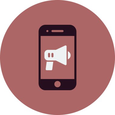 Cep telefonu simgesi, düz vektör çizimi