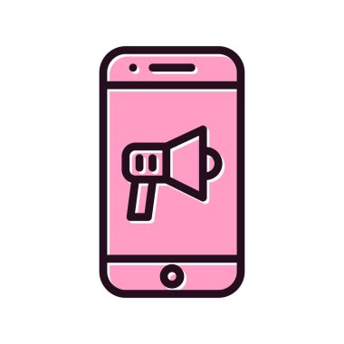 Cep telefonu simgesi, düz vektör çizimi