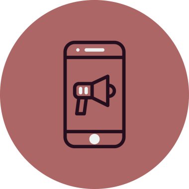 Cep telefonu simgesi, düz vektör çizimi