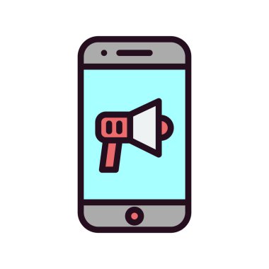 Cep telefonu simgesi, düz vektör çizimi