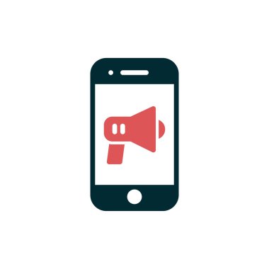 Cep telefonu simgesi, düz vektör çizimi