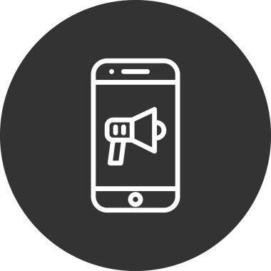 Cep telefonu simgesi, düz vektör çizimi