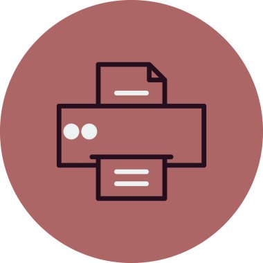 yazıcı web simgesi basit illüstrasyon 