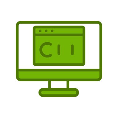 Modern simge vektör illüstrasyonu programlanıyor