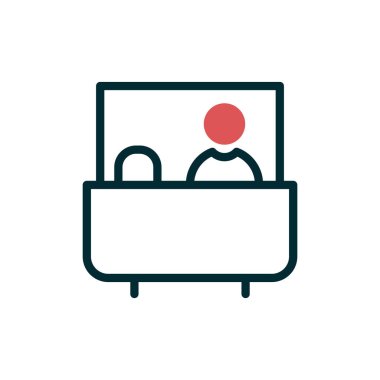 Resepsiyon basit simgesi, vektör illüstrasyonu