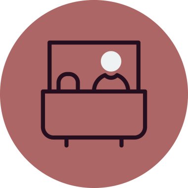 Resepsiyon basit simgesi, vektör illüstrasyonu