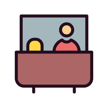 Resepsiyon basit simgesi, vektör illüstrasyonu