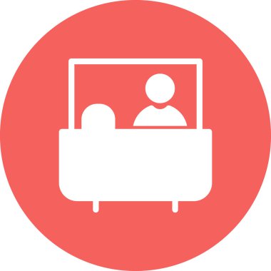 Resepsiyon basit simgesi, vektör illüstrasyonu