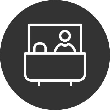 Resepsiyon basit simgesi, vektör illüstrasyonu