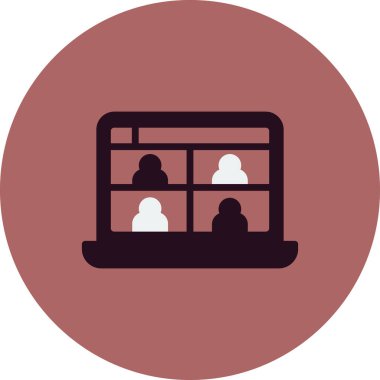 Modern Görüntü Konferansı simgesinin vektör illüstrasyonu