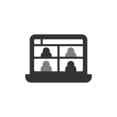 Modern Görüntü Konferansı simgesinin vektör illüstrasyonu