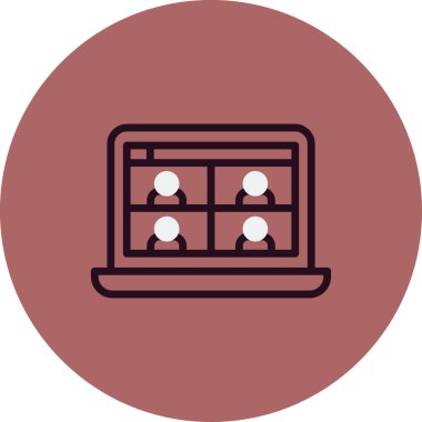 Modern Görüntü Konferansı simgesinin vektör illüstrasyonu