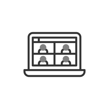 Modern Görüntü Konferansı simgesinin vektör illüstrasyonu