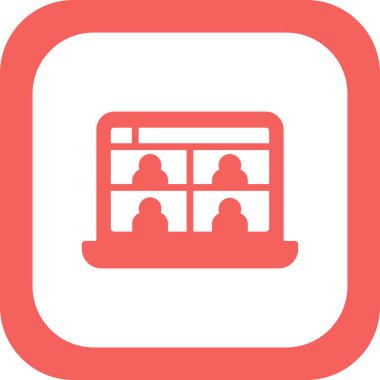 Modern Görüntü Konferansı simgesinin vektör illüstrasyonu