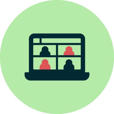 Modern Görüntü Konferansı simgesinin vektör illüstrasyonu