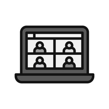 Modern Görüntü Konferansı simgesinin vektör illüstrasyonu