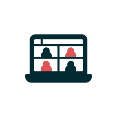 Modern Görüntü Konferansı simgesinin vektör illüstrasyonu