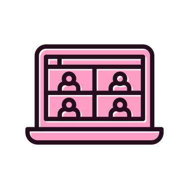 Modern Görüntü Konferansı simgesinin vektör illüstrasyonu