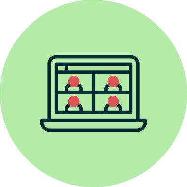 Modern Görüntü Konferansı simgesinin vektör illüstrasyonu