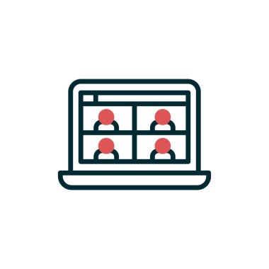 Modern Görüntü Konferansı simgesinin vektör illüstrasyonu