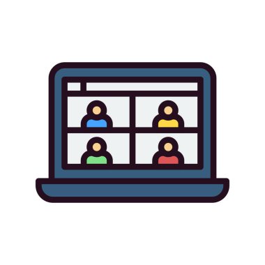 Modern Görüntü Konferansı simgesinin vektör illüstrasyonu