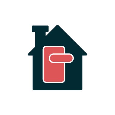 Ev. Web simgesi basit bir illüstrasyon. Tutma 