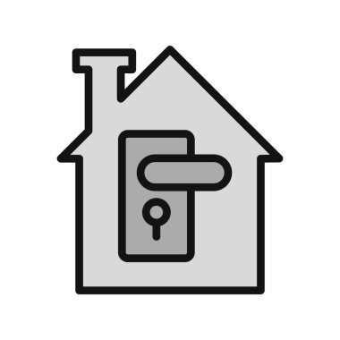 Ev. Web simgesi basit bir illüstrasyon. Tutma 