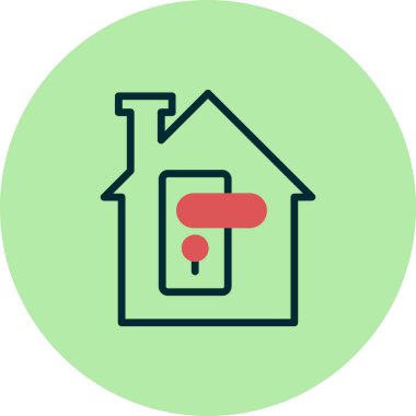 Ev. Web simgesi basit bir illüstrasyon. Tutma 